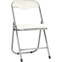 Стул складной Stool Group ДЖОН слоновая кость обивка из экокожи на хромированном каркасе из металла