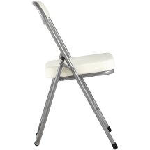 Стул складной Stool Group ДЖОН слоновая кость обивка из экокожи на хромированном каркасе из металла