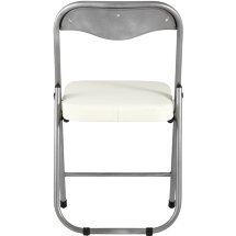 Стул складной Stool Group ДЖОН слоновая кость обивка из экокожи на хромированном каркасе из металла