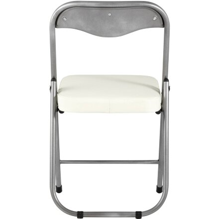 Стул складной Stool Group ДЖОН слоновая кость обивка из экокожи на хромированном каркасе из металла 