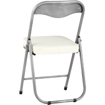 Стул складной Stool Group ДЖОН слоновая кость обивка из экокожи на хромированном каркасе из металла