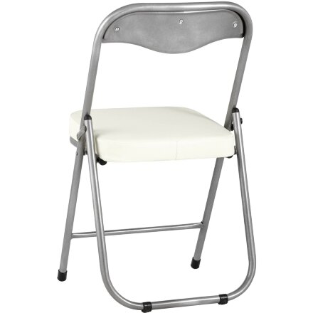 Стул складной Stool Group ДЖОН слоновая кость обивка из экокожи на хромированном каркасе из металла 