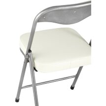 Стул складной Stool Group ДЖОН слоновая кость обивка из экокожи на хромированном каркасе из металла