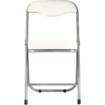 Стул складной Stool Group ДЖОН слоновая кость обивка из экокожи на хромированном каркасе из металла