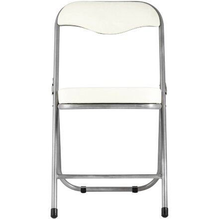 Стул складной Stool Group ДЖОН слоновая кость обивка из экокожи на хромированном каркасе из металла 