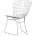 Стул обеденный Bertoia хромированный с белой подушкой 
